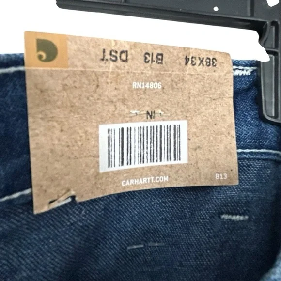 Carhartt B13 Loose Fit Work Dungaree Jeans Blue 38x34 NWT Workwear Y2K - Picture 11 of 14